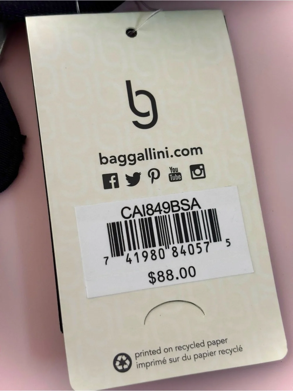 Baggallini Black Sling Cairo Backpack with Turn-Lock Detail-